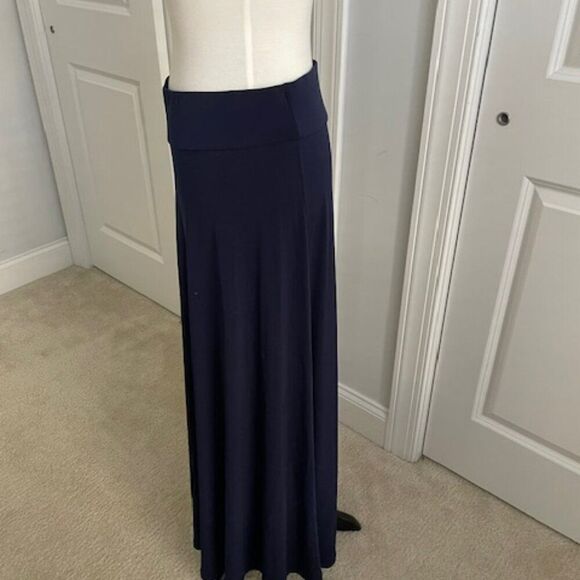 Veronicam Long Blue Maxi Stretchy Flowy Skirt Size Large - Picture 2 of 6